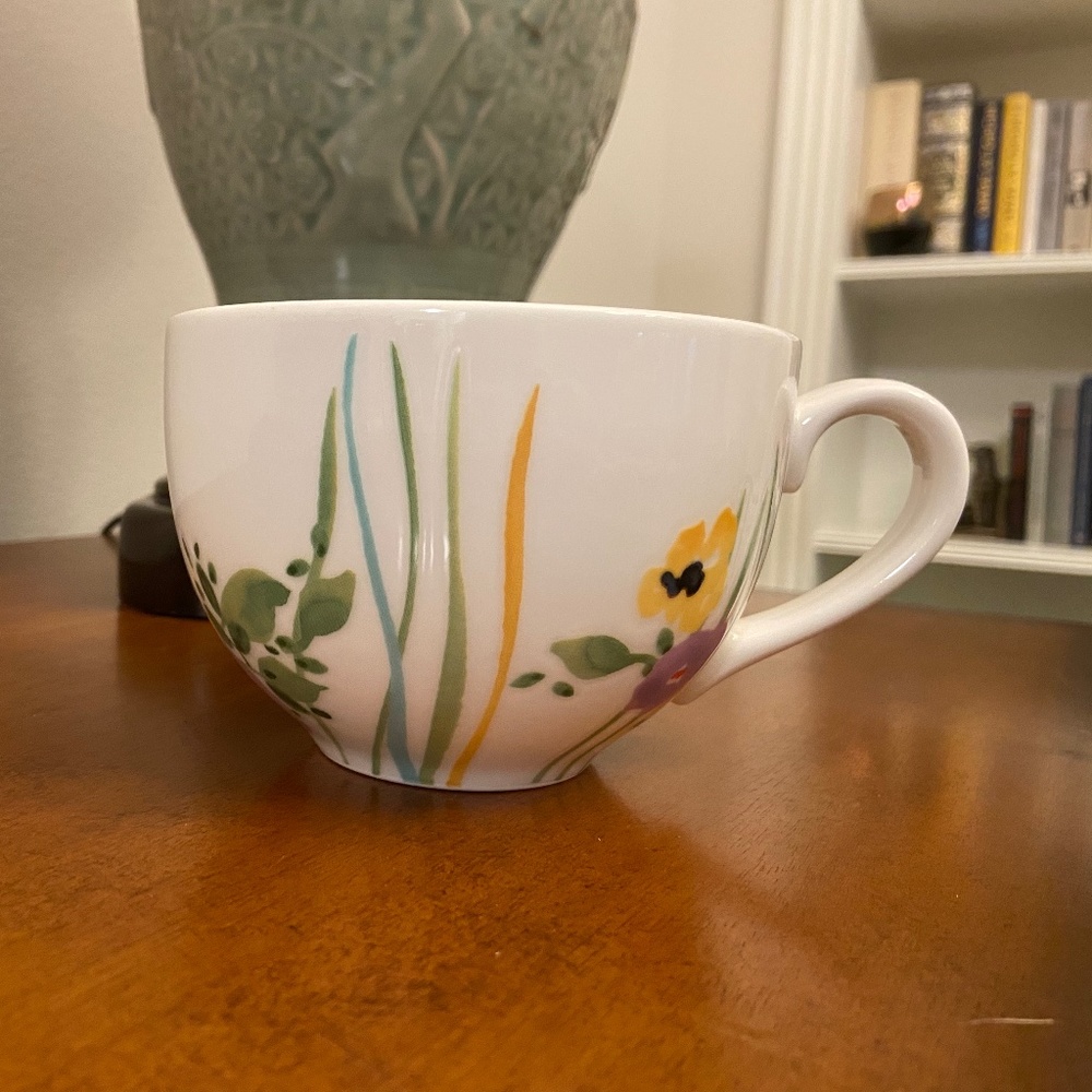 Anthropologie Popular Verdant Acres Floral Poppies Large Mug Cup Coffee Spring